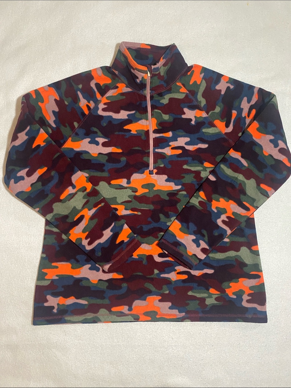 Eddie Bauer Women's Camo Quarter-Zip Pullover - Orange, Green, Navy, Burgundy